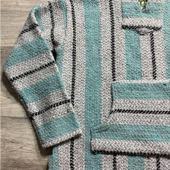 Small Mint & White Sweatshirt Hooded Pullover - Picture 5 of 10